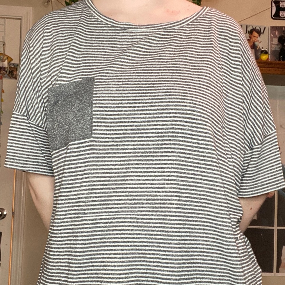 Striped short sleeve with pocket